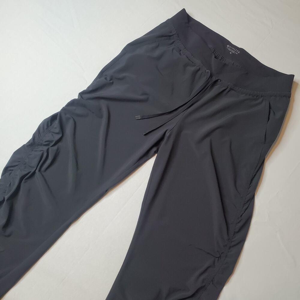 Athleta Women's Size 10 Attitude Pant Ruched Leg Joggers Black 384001